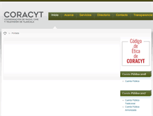 Tablet Screenshot of coracyt.gob.mx